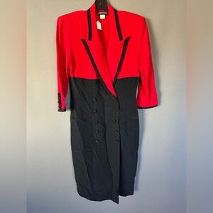 Vintage 80’s / 90’s Red and Black Double-Breasted Blazer Dress